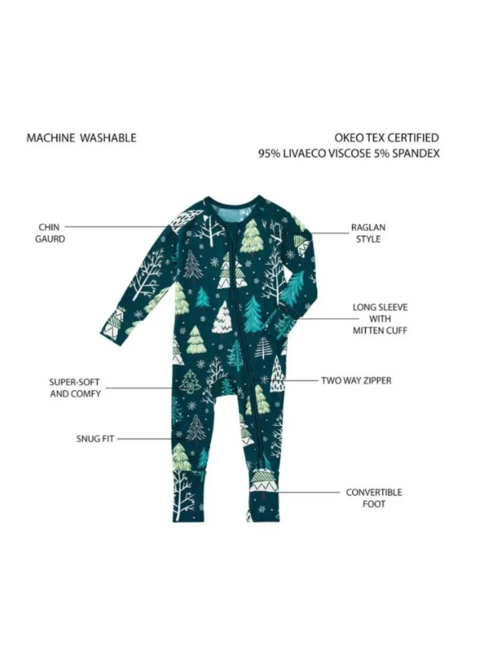 Members Mark Baby Holiday Full Zip Pajamas 2 ct.-Size Newborn-NWT
